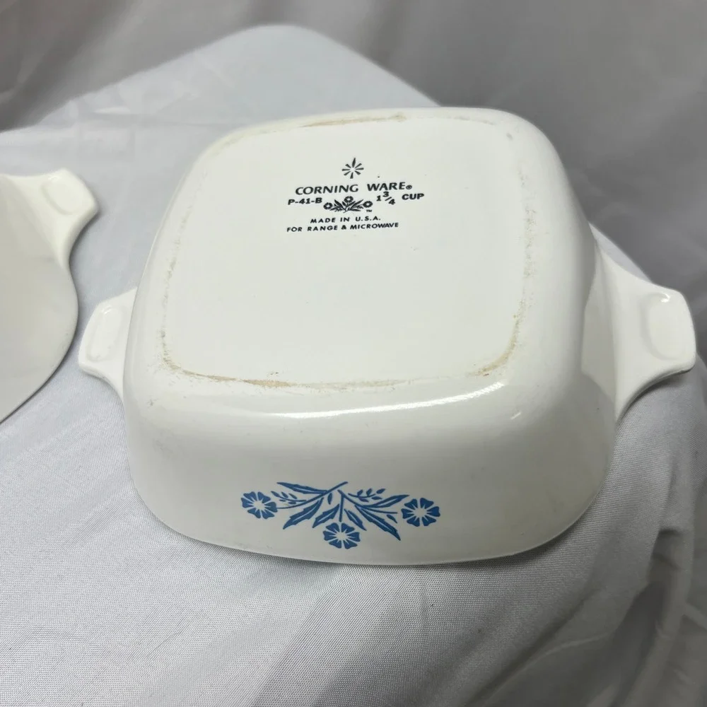 Corning‎ Ware Petite Pan Blue Cornflower Square Baking Dish Set P-41-B